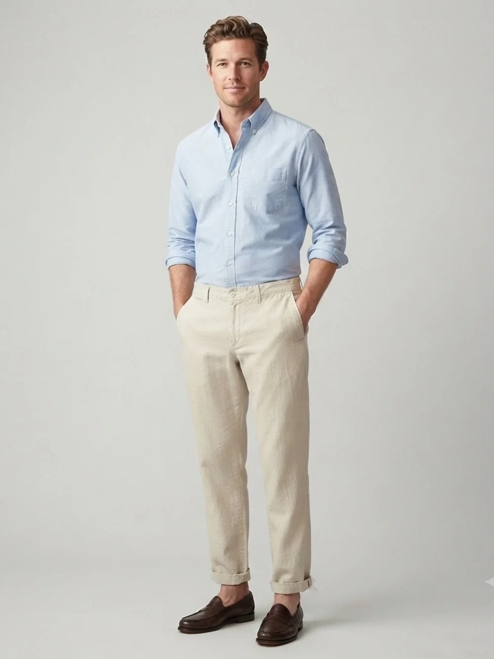 NWT Banana Republic Cream Linen Cotton Blend Straight Fit Pants 34x30